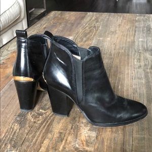 Michael Kors Black Booties with Gold Heel Accent
